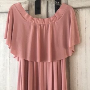 Off the shoulder maternity maxi